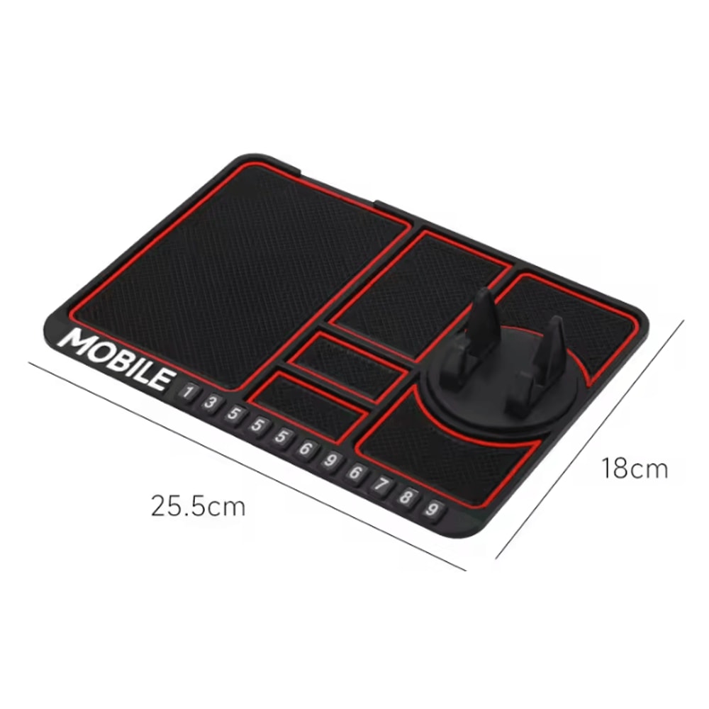 DriveEase Multifunction Car Dashboard Pad With Phone Holder Parking Number Display 5