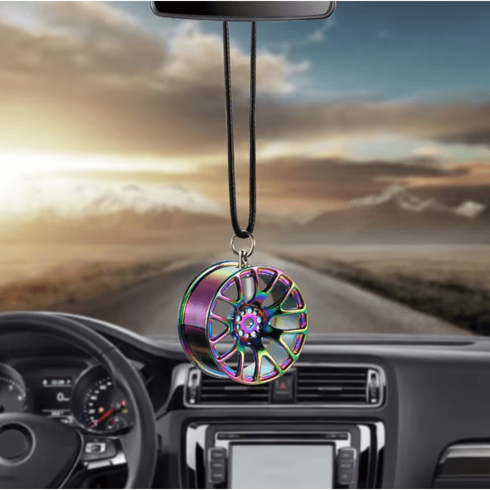 TurboSpin Metal Wheel Hub Car Pendant Rearview Mirror Hanging Ornament 0