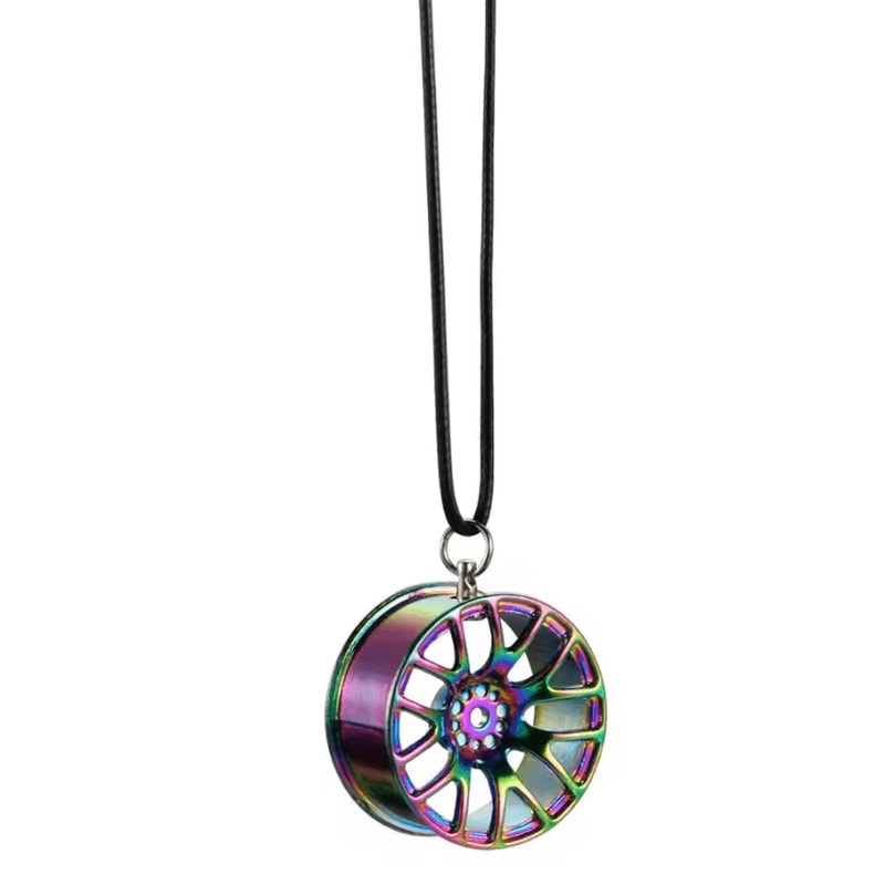 TurboSpin Metal Wheel Hub Car Pendant Rearview Mirror Hanging Ornament 3