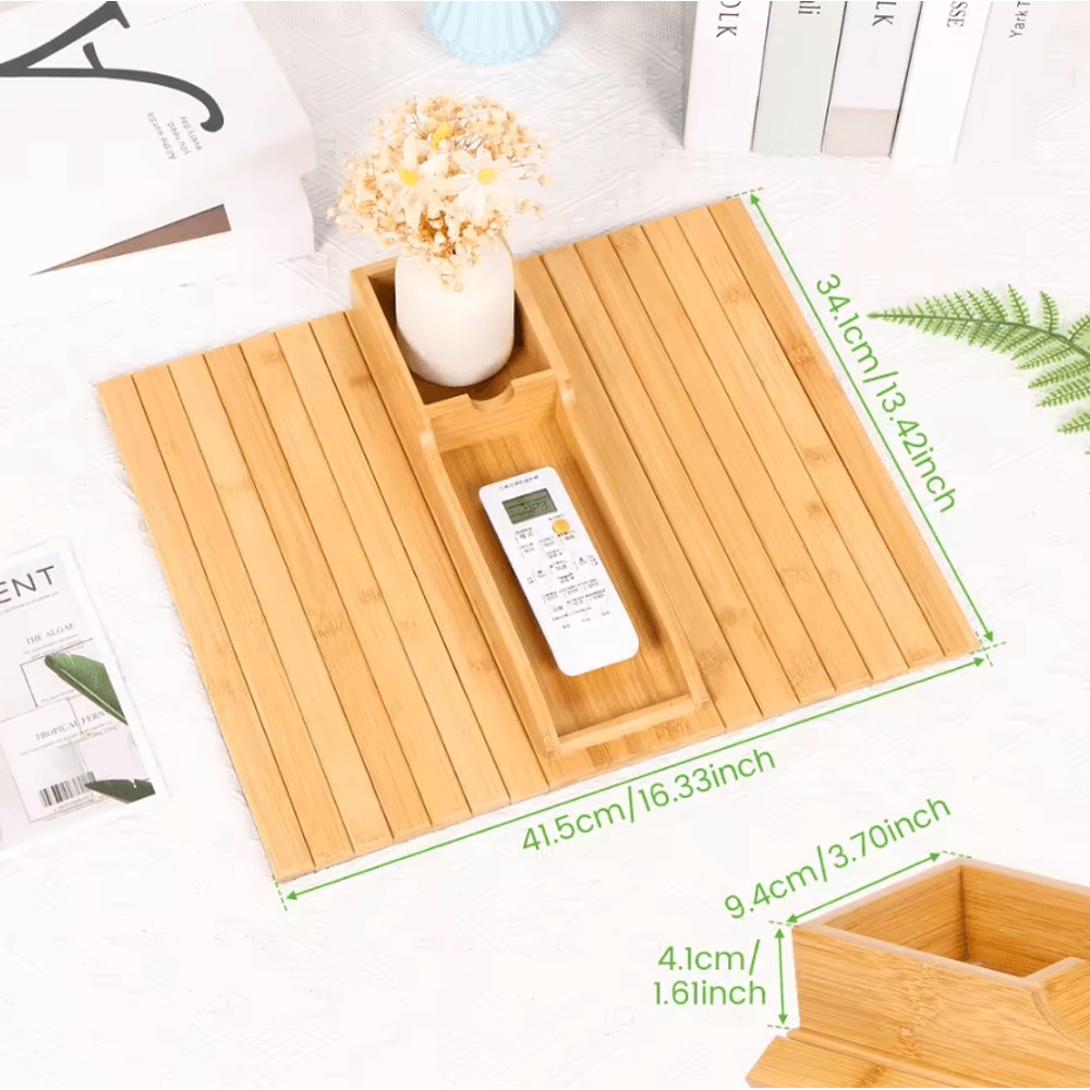 FoldEase Sofa Arm Tray Foldable Couch Arm Table For Snacks Drinks Remote Storage 8