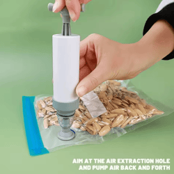 freshlock reusable vacuum sealer bags with hand pump – airtight food storage bags for meat, vegetables & snacks