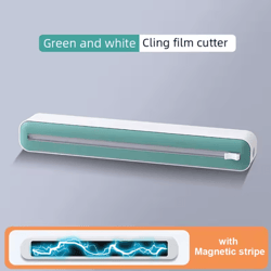 snapcut magnetic plastic wrap dispenser with cutter – refillable food film dispenser for foil, cling wrap & baking paper