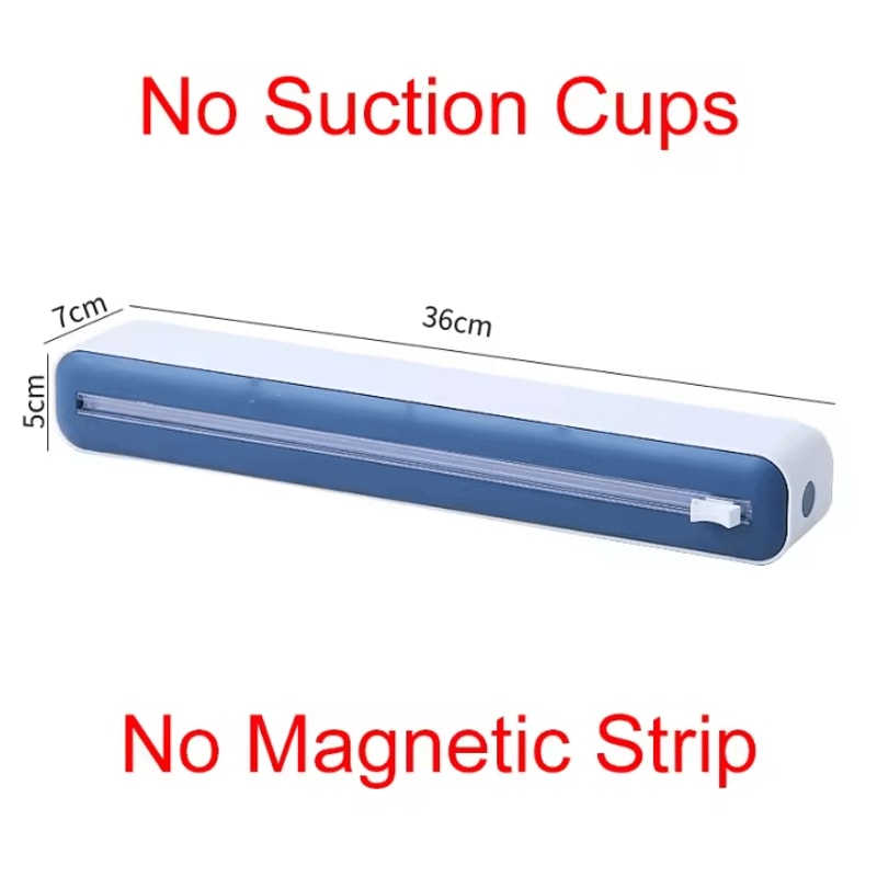 SnapCut Magnetic Plastic Wrap Dispenser With Cutter Refillable Food Film Dispenser For Foil Cling 2