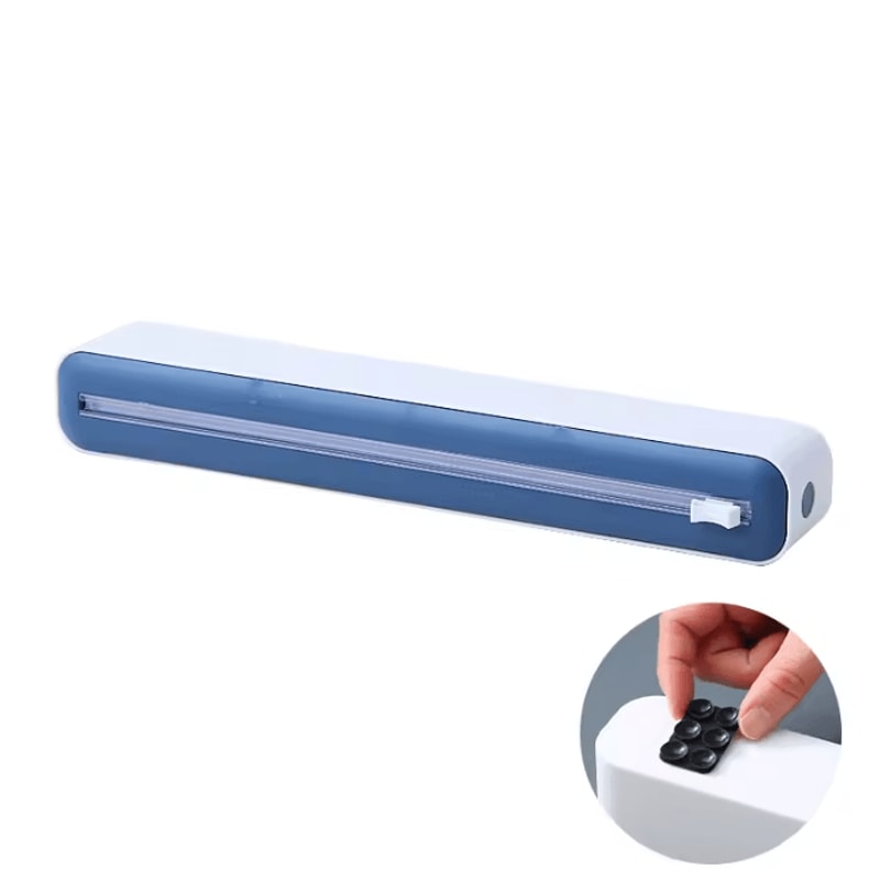 SnapCut Magnetic Plastic Wrap Dispenser With Cutter Refillable Food Film Dispenser For Foil Cling 6