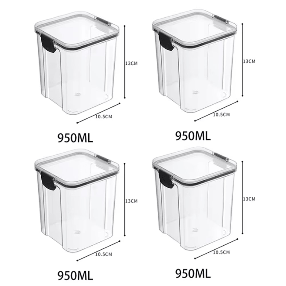 ClearStack Airtight Food Storage Containers 5Piece Stackable Pantry Storage Set For Grains Snacks 9