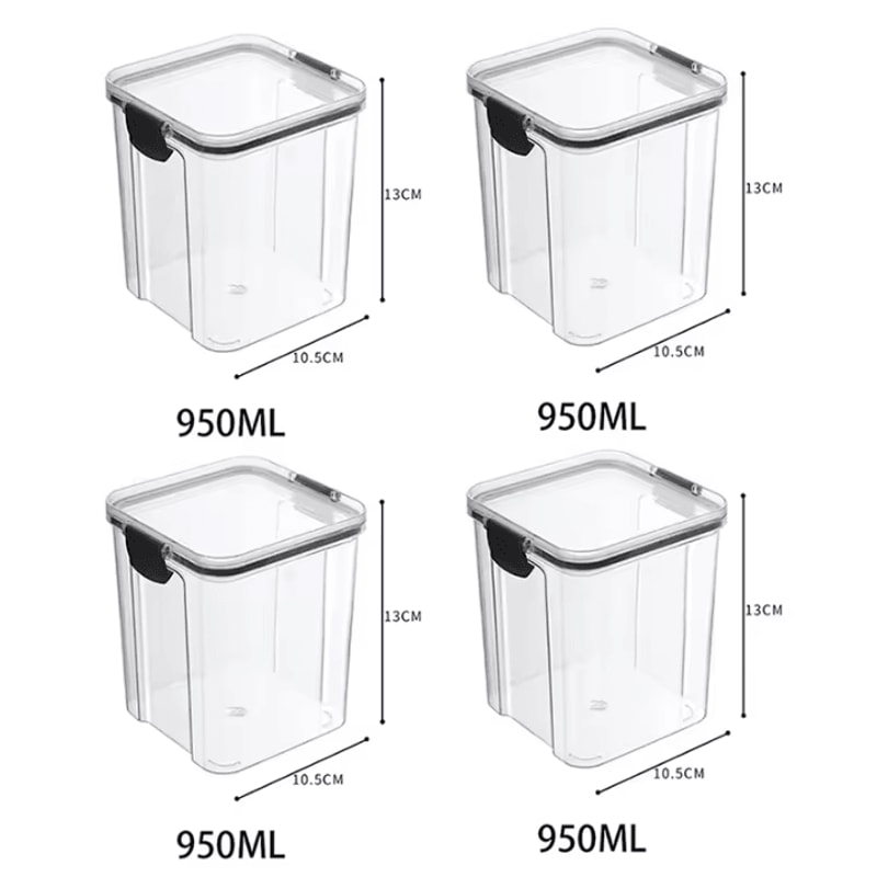 ClearStack Airtight Food Storage Containers 5Piece Stackable Pantry Storage Set For Grains Snacks 9