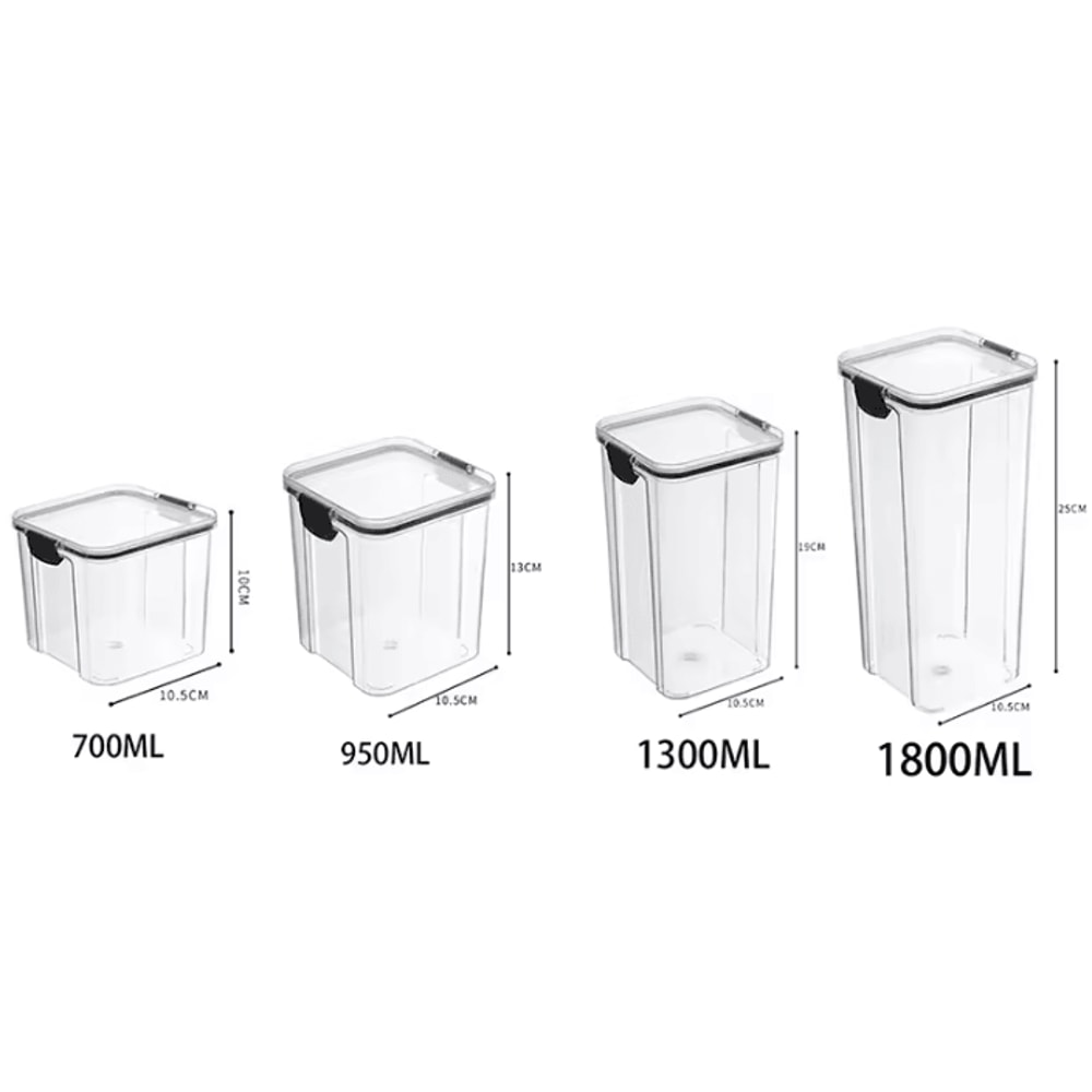 ClearStack Airtight Food Storage Containers 5Piece Stackable Pantry Storage Set For Grains Snacks 15