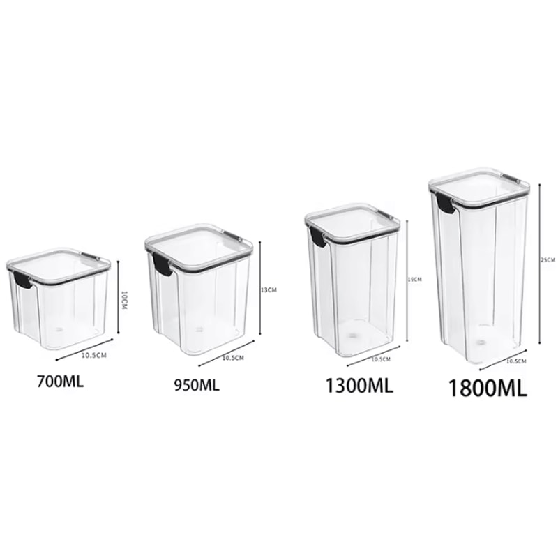 ClearStack Airtight Food Storage Containers 5Piece Stackable Pantry Storage Set For Grains Snacks 15