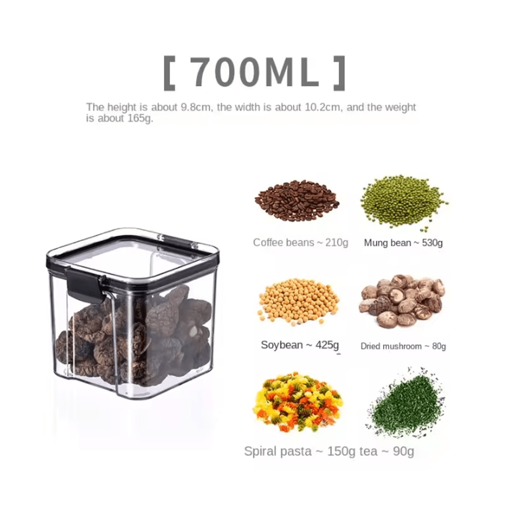 ClearStack Airtight Food Storage Containers 5Piece Stackable Pantry Storage Set For Grains Snacks 4