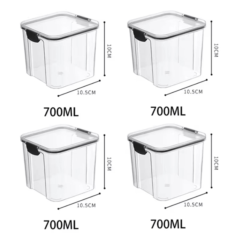 ClearStack Airtight Food Storage Containers 5Piece Stackable Pantry Storage Set For Grains Snacks 6