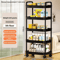 FlexiStore 5Tier Rolling Storage Cart Multifunction Mobile Organizer Shelf For Kitchen Bedroom Li 0