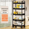 FlexiStore 5Tier Rolling Storage Cart Multifunction Mobile Organizer Shelf For Kitchen Bedroom Li 0