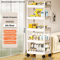 FlexiStore 5Tier Rolling Storage Cart Multifunction Mobile Organizer Shelf For Kitchen Bedroom Li 1