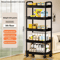 FlexiStore 5Tier Rolling Storage Cart Multifunction Mobile Organizer Shelf For Kitchen Bedroom Li 2