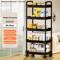 FlexiStore 5Tier Rolling Storage Cart Multifunction Mobile Organizer Shelf For Kitchen Bedroom Li 4