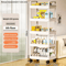 FlexiStore 5Tier Rolling Storage Cart Multifunction Mobile Organizer Shelf For Kitchen Bedroom Li 5