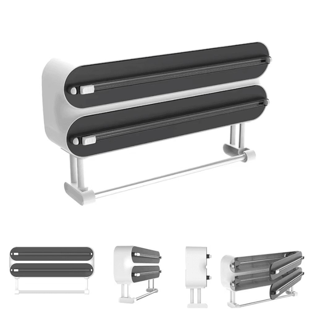 WrapEase 3in1 Wall Mounted Wrap Dispenser Plastic Wrap Cutter Paper Towel Holder For Foil Cling F 2