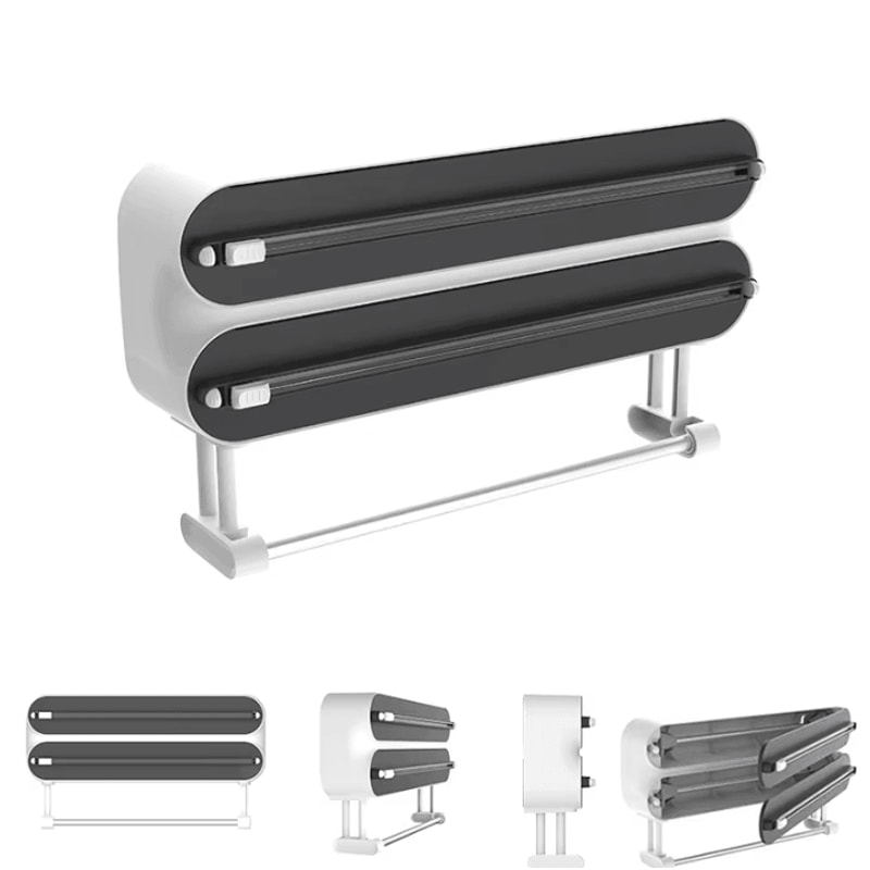 WrapEase 3in1 Wall Mounted Wrap Dispenser Plastic Wrap Cutter Paper Towel Holder For Foil Cling F 2