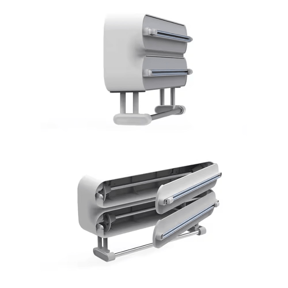 WrapEase 3in1 Wall Mounted Wrap Dispenser Plastic Wrap Cutter Paper Towel Holder For Foil Cling F 6