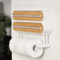 WrapEase 3in1 Wall Mounted Wrap Dispenser Plastic Wrap Cutter Paper Towel Holder For Foil Cling F 7