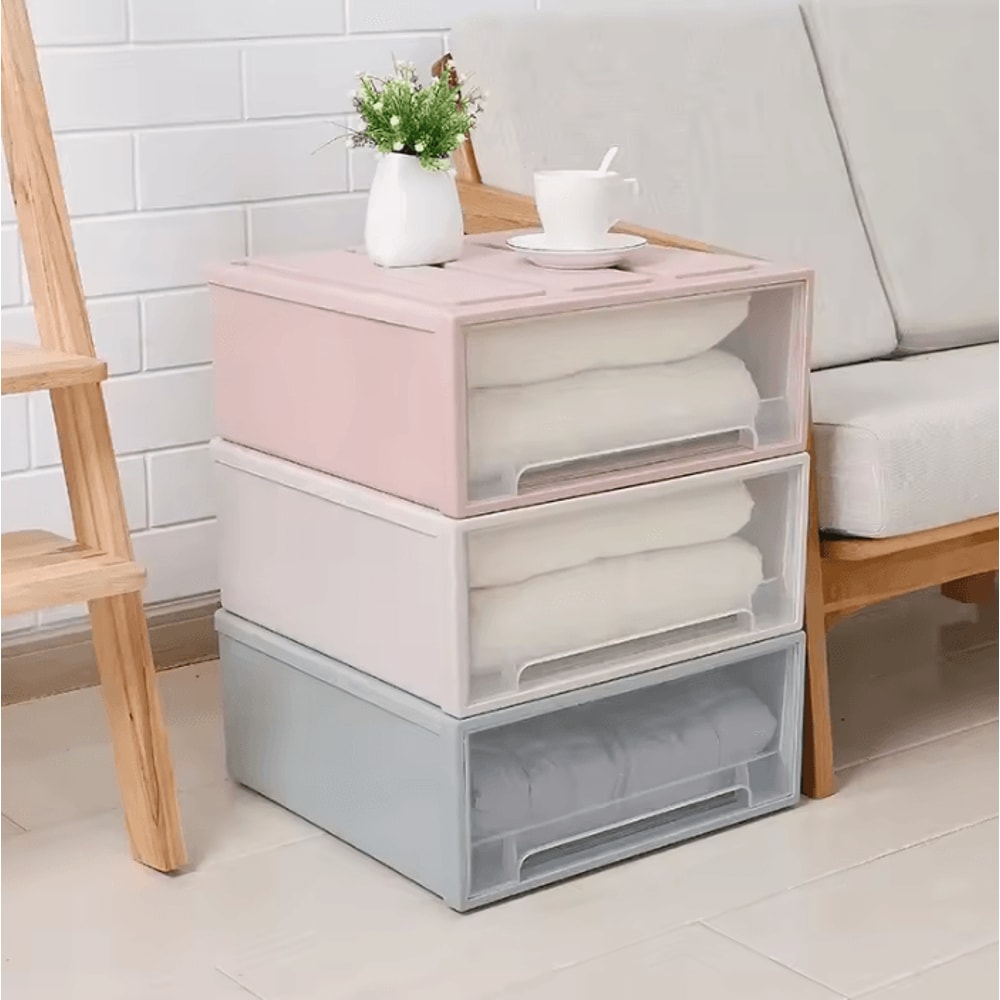 ClearNest Drawer Clothes Storage Box Transparent Wardrobe Organizer Drawers For Closets Cabinets 0