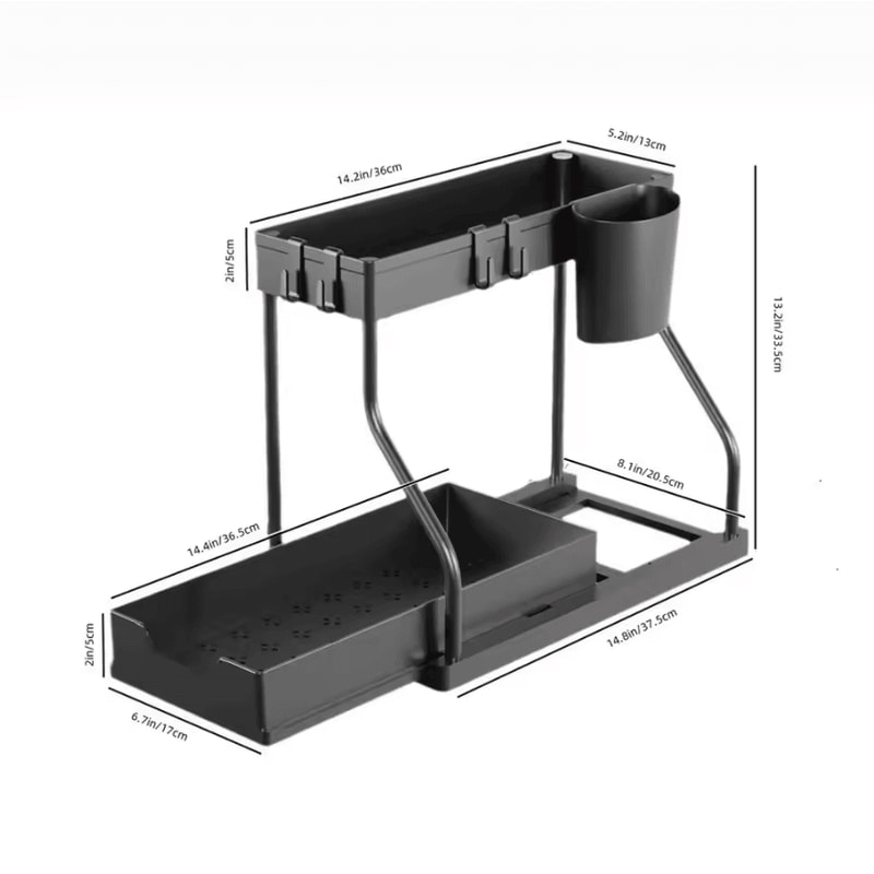 SlideSpace 2Tier PullOut Storage Organizer SpaceSaving Under Sink Organizer For Kitchen Bathroom 1