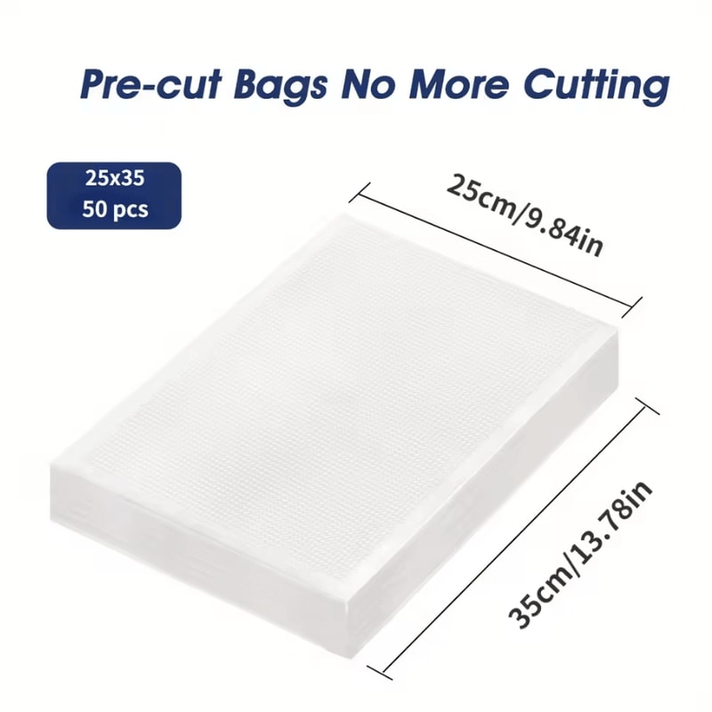 FreshShield Textured Vacuum Sealer Bags Commercial Food Vacuum Storage Bags For Meat Vegetables L 8