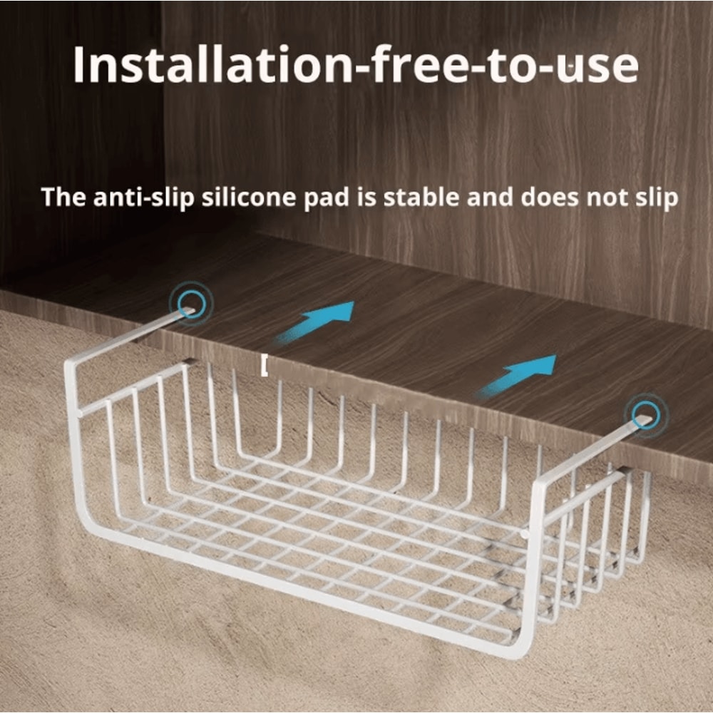 Under Cabinet Hanging Storage Basket For Kitchen Closet Organization 1