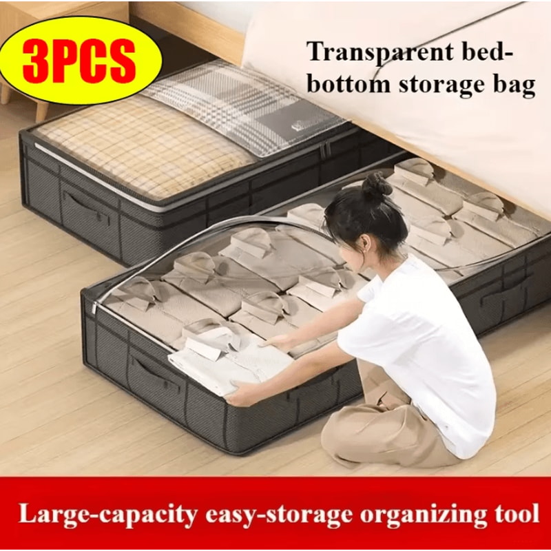 SpaceNest Underbed Storage Bag Foldable Quilt Organizer 0