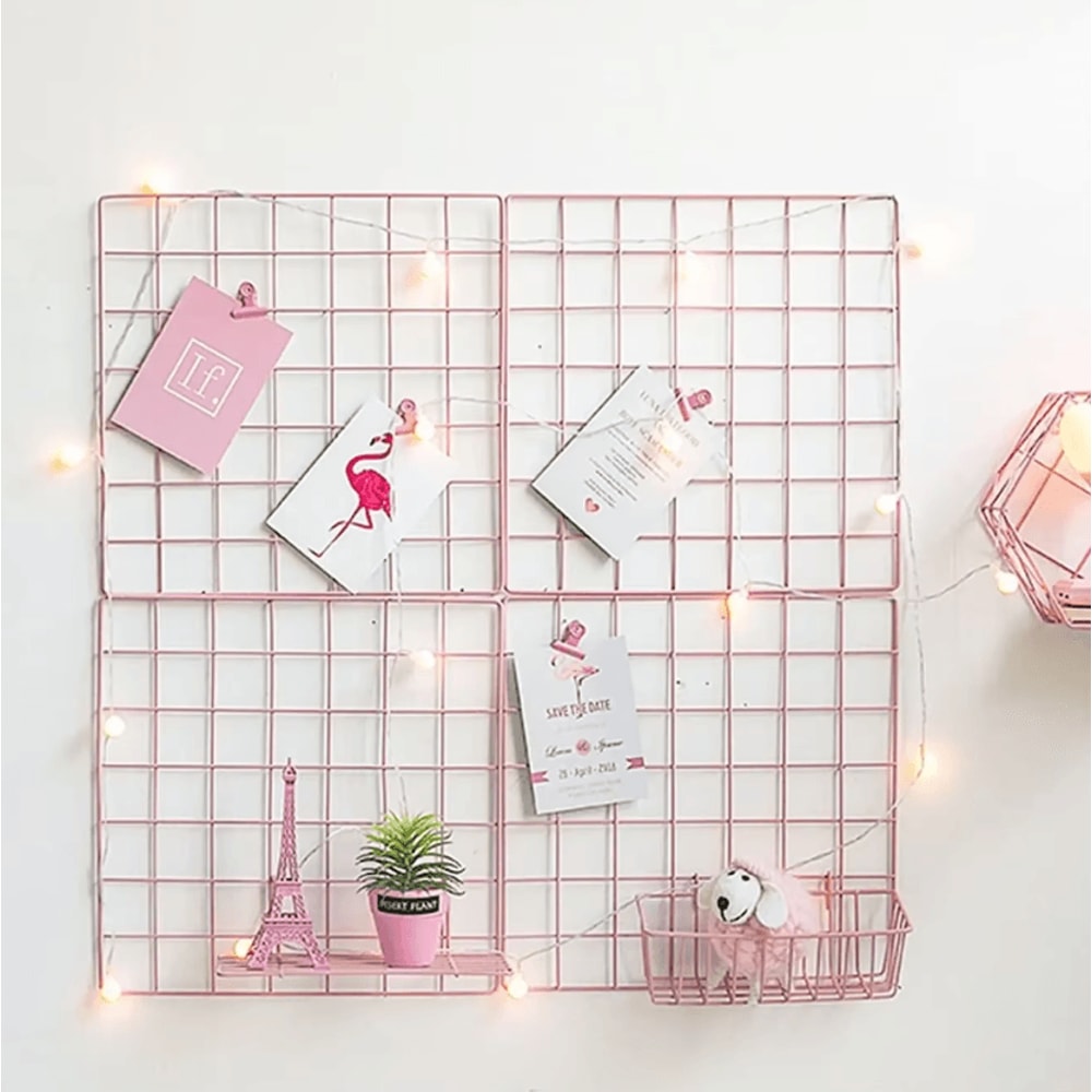 Modern Photo Wall Grid Panel Decorative Metal Display Rack 1