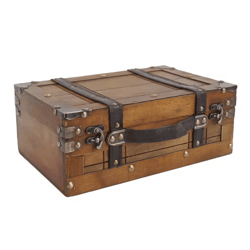 heritagelock vintage wooden treasure chest & decorative storage trunk