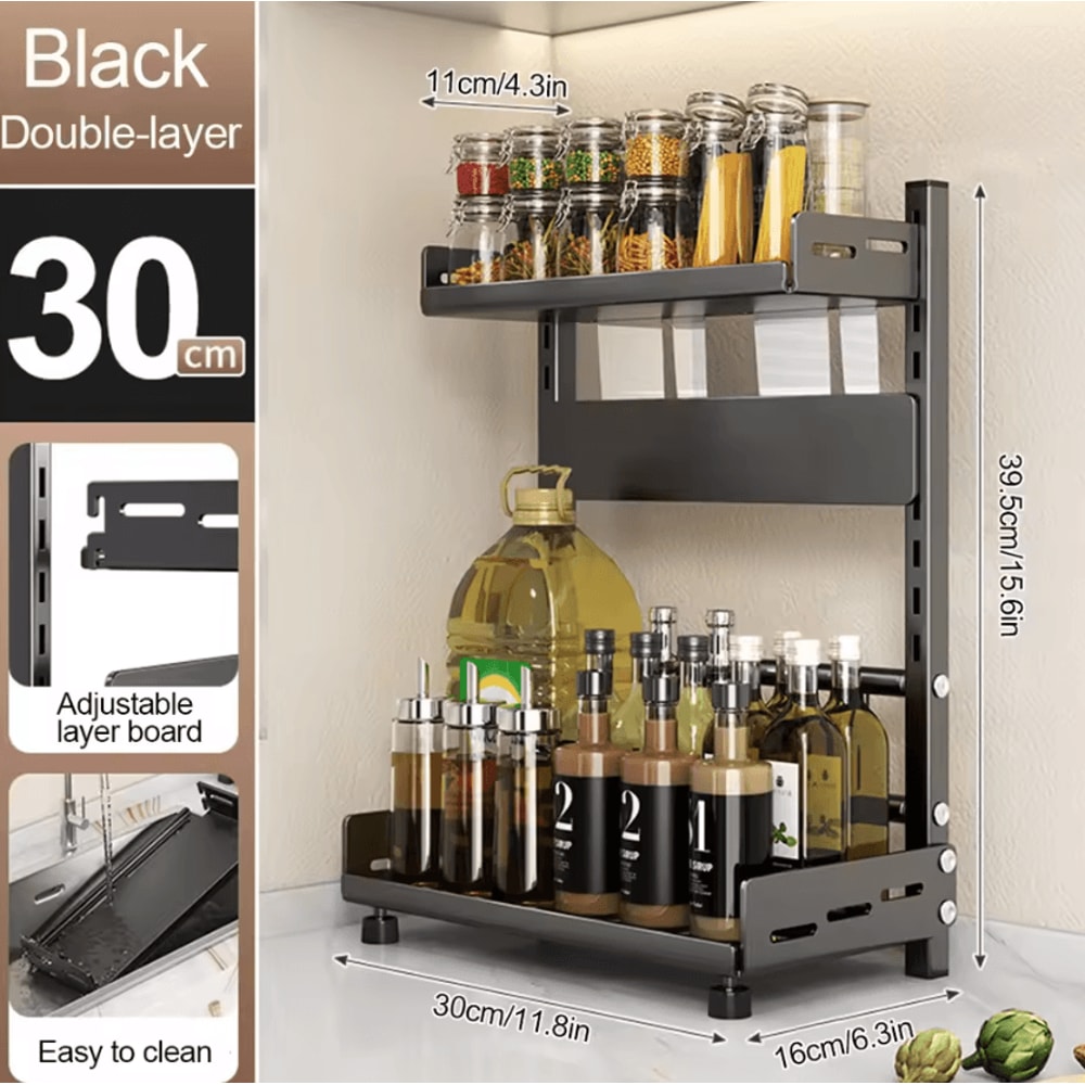 SpiceStack Pro 3Tier Spice Rack Organizer Adjustable Kitchen Storage Shelf 1