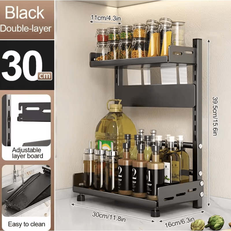 SpiceStack Pro 3Tier Spice Rack Organizer Adjustable Kitchen Storage Shelf 1