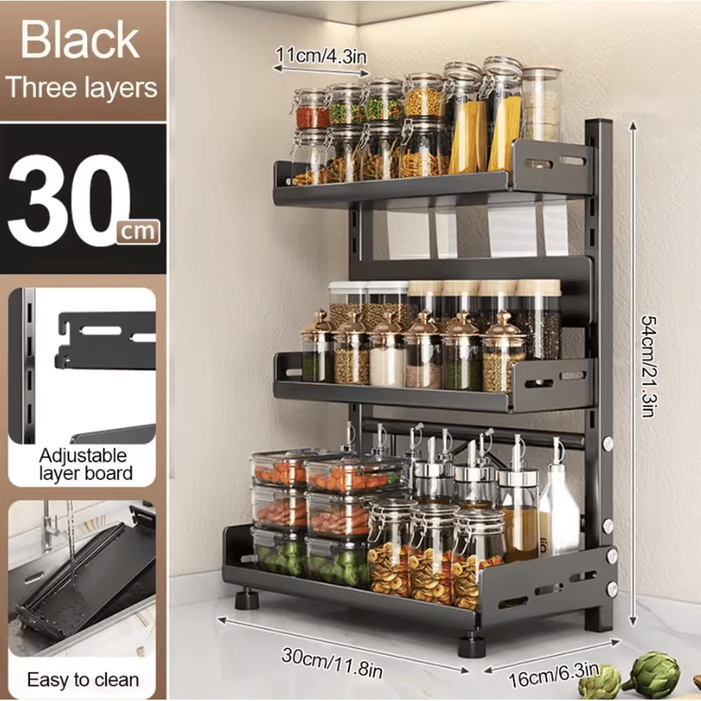 SpiceStack Pro 3Tier Spice Rack Organizer Adjustable Kitchen Storage Shelf 2