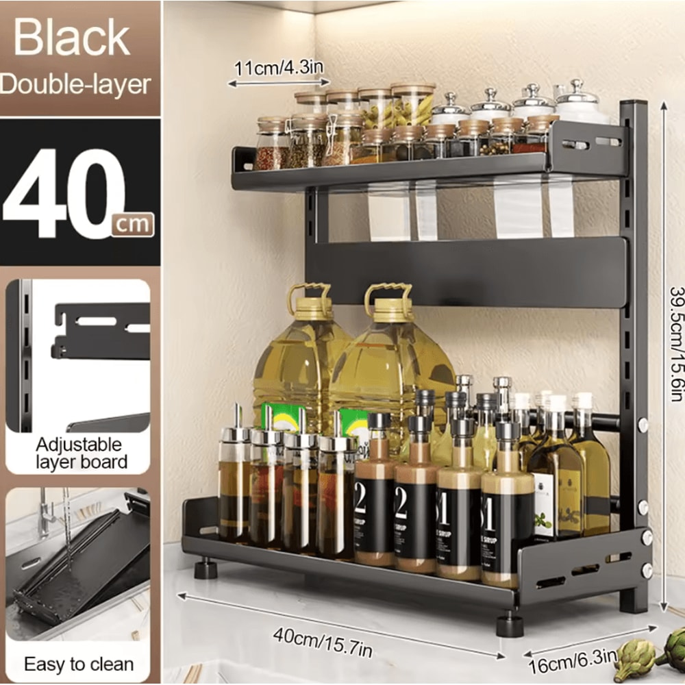 SpiceStack Pro 3Tier Spice Rack Organizer Adjustable Kitchen Storage Shelf 3