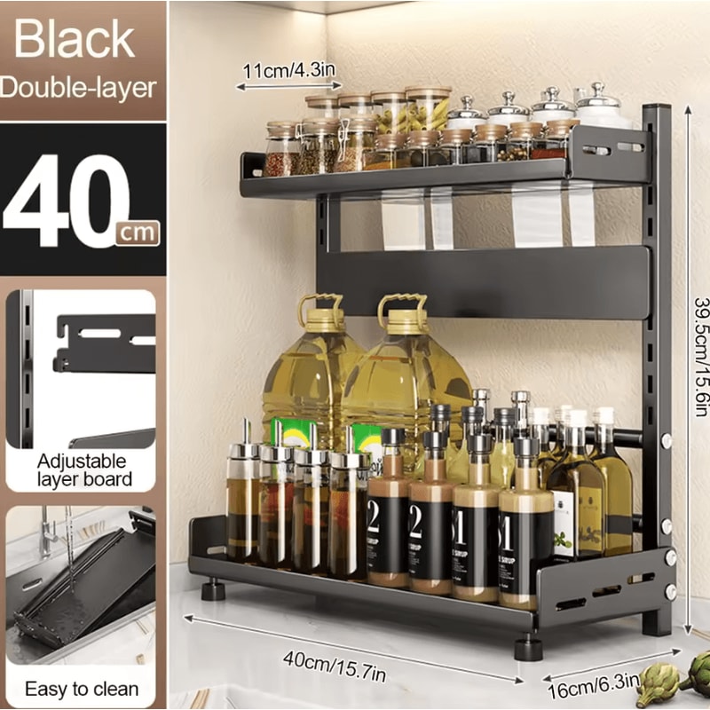 SpiceStack Pro 3Tier Spice Rack Organizer Adjustable Kitchen Storage Shelf 3