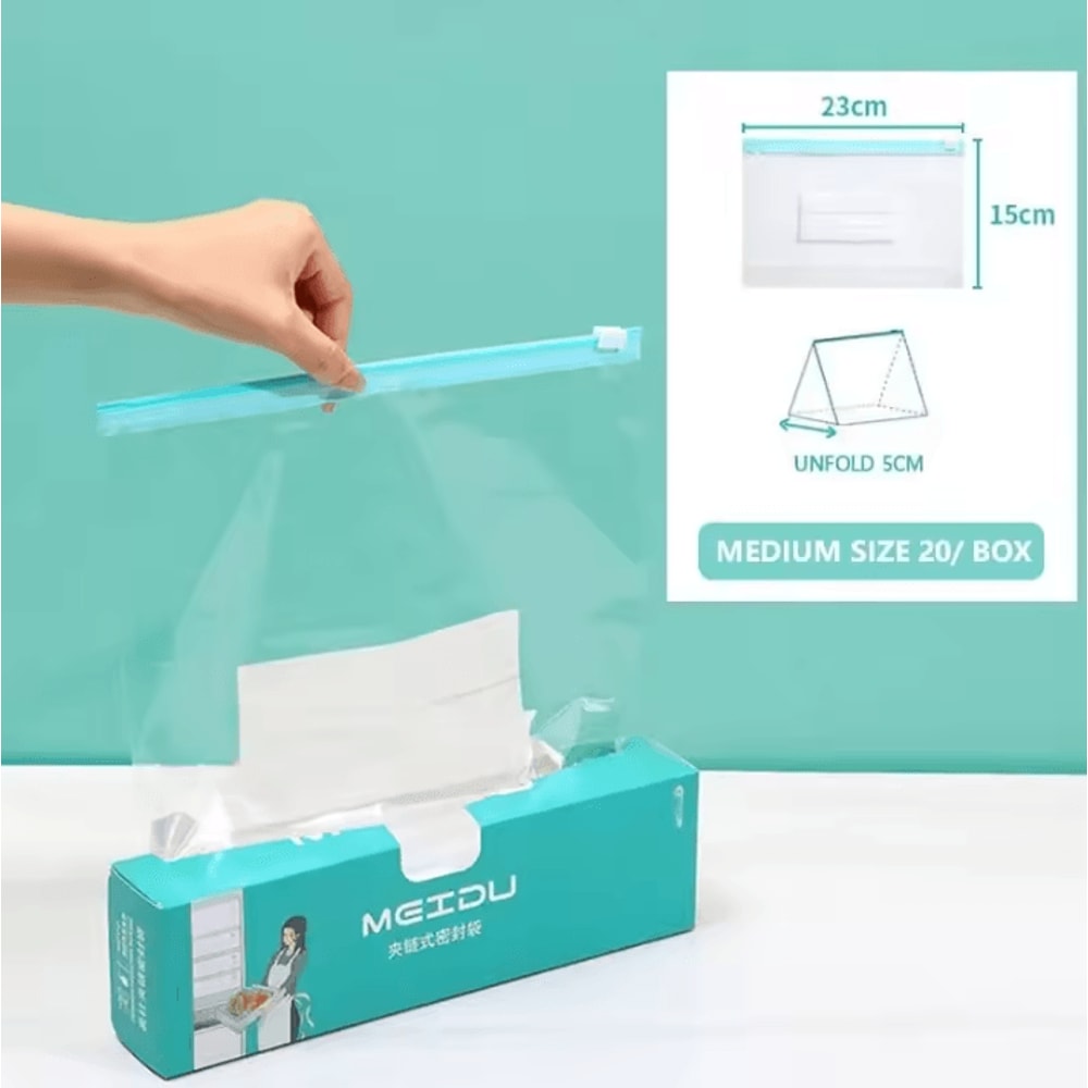 FreshLock Resealable Storage Zip Bags Set Kitchen Bag Organizer 3