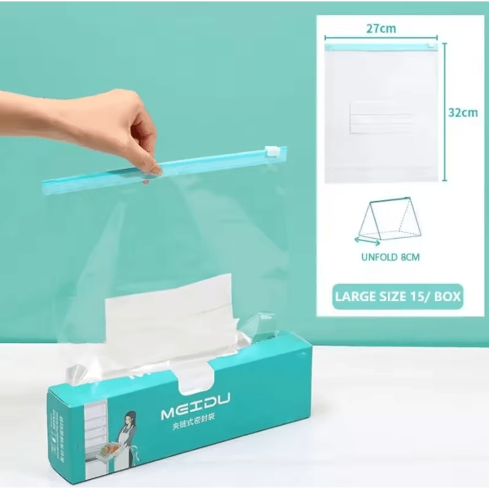 FreshLock Resealable Storage Zip Bags Set Kitchen Bag Organizer 4