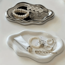cloudglow ceramic jewelry tray & decorative trinket organizer