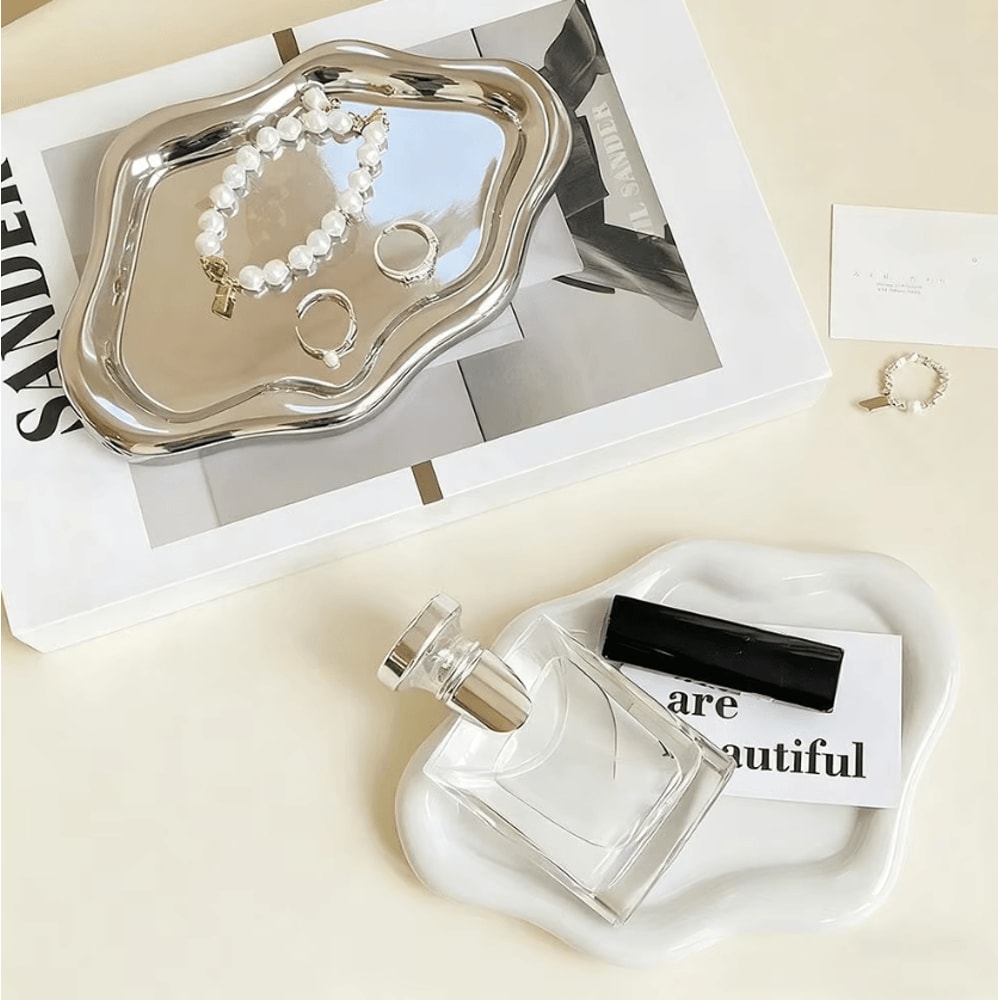 CloudGlow Ceramic Jewelry Tray Decorative Trinket Organizer 1