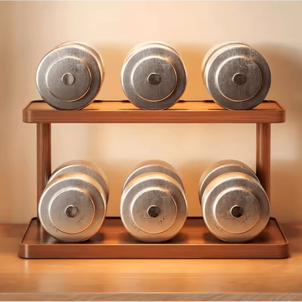 RusticCharm 2Tier Wooden Storage Rack Countertop Spice Organizer 1