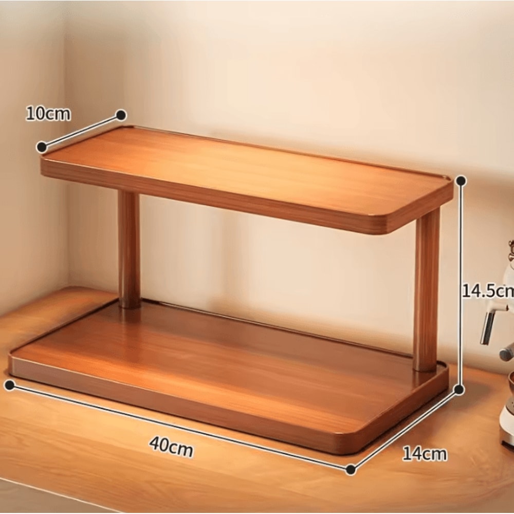 RusticCharm 2Tier Wooden Storage Rack Countertop Spice Organizer 4