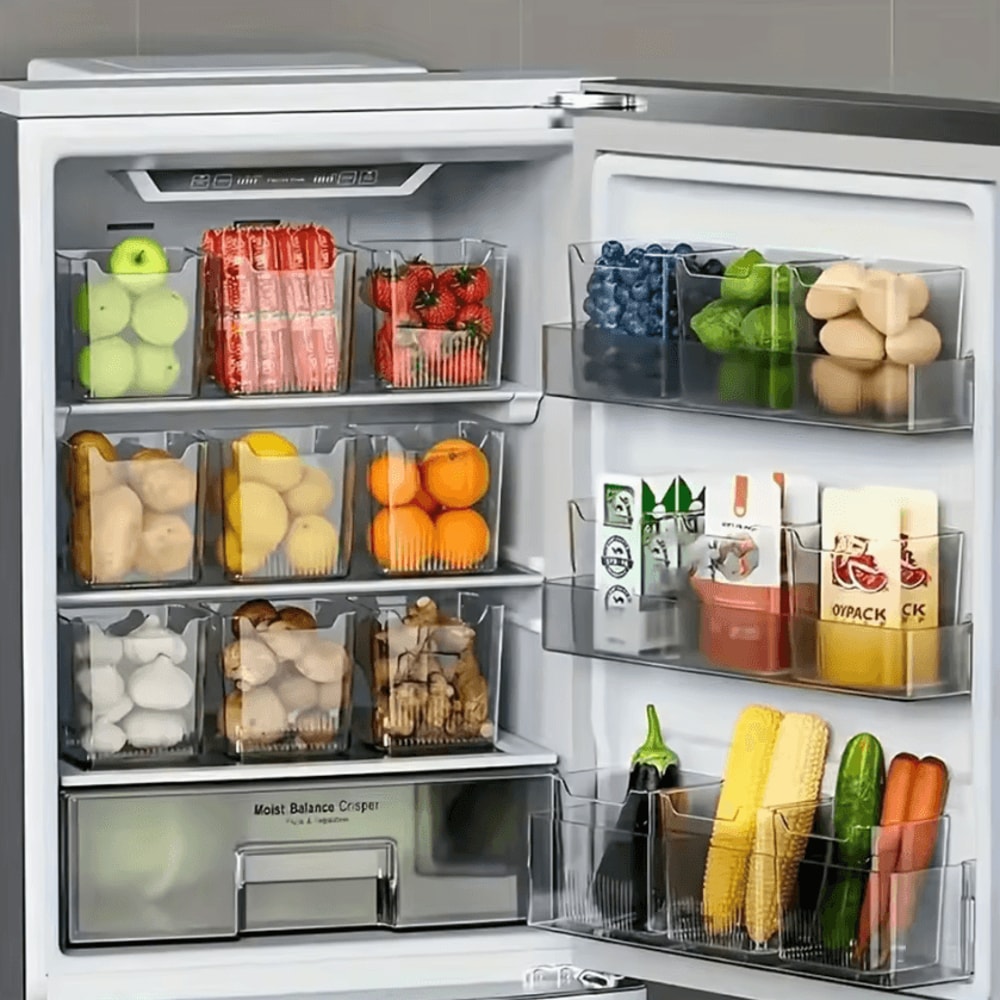 SpaceSaving Refrigerator Side Door Organizer Bins For Fruits Vegetables 0
