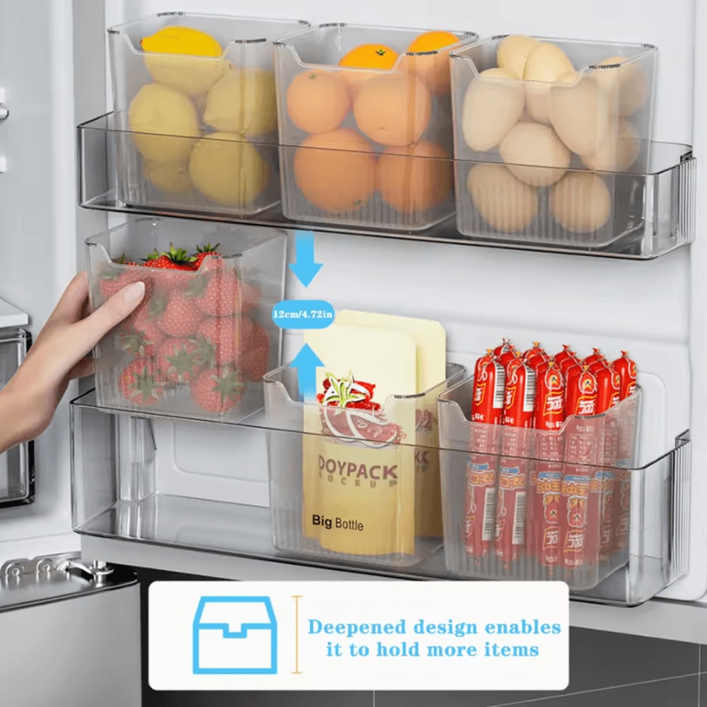 SpaceSaving Refrigerator Side Door Organizer Bins For Fruits Vegetables 2