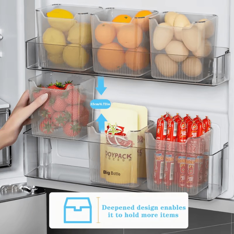 SpaceSaving Refrigerator Side Door Organizer Bins For Fruits Vegetables 2