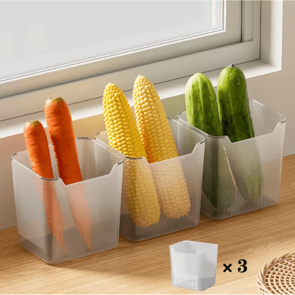 SpaceSaving Refrigerator Side Door Organizer Bins For Fruits Vegetables 3