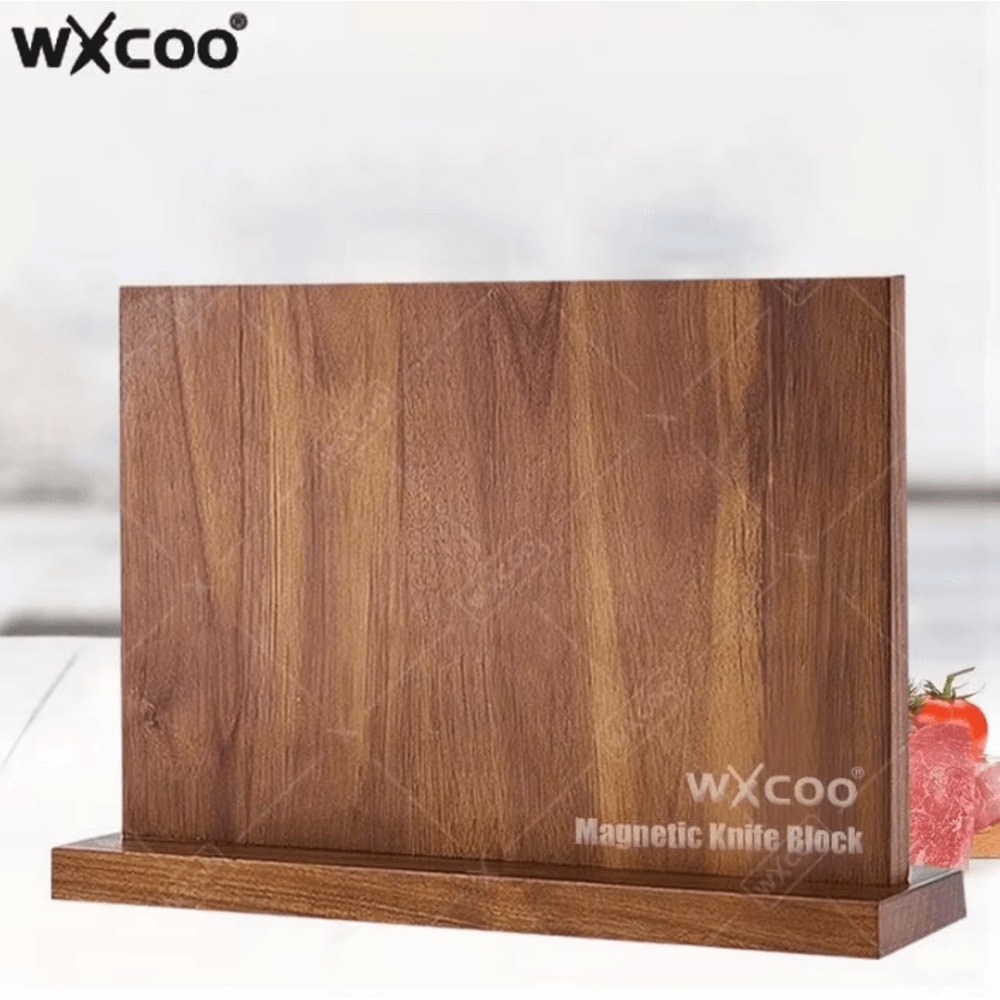 WXCOO Acacia Wood Magnetic Knife Block Holder 0