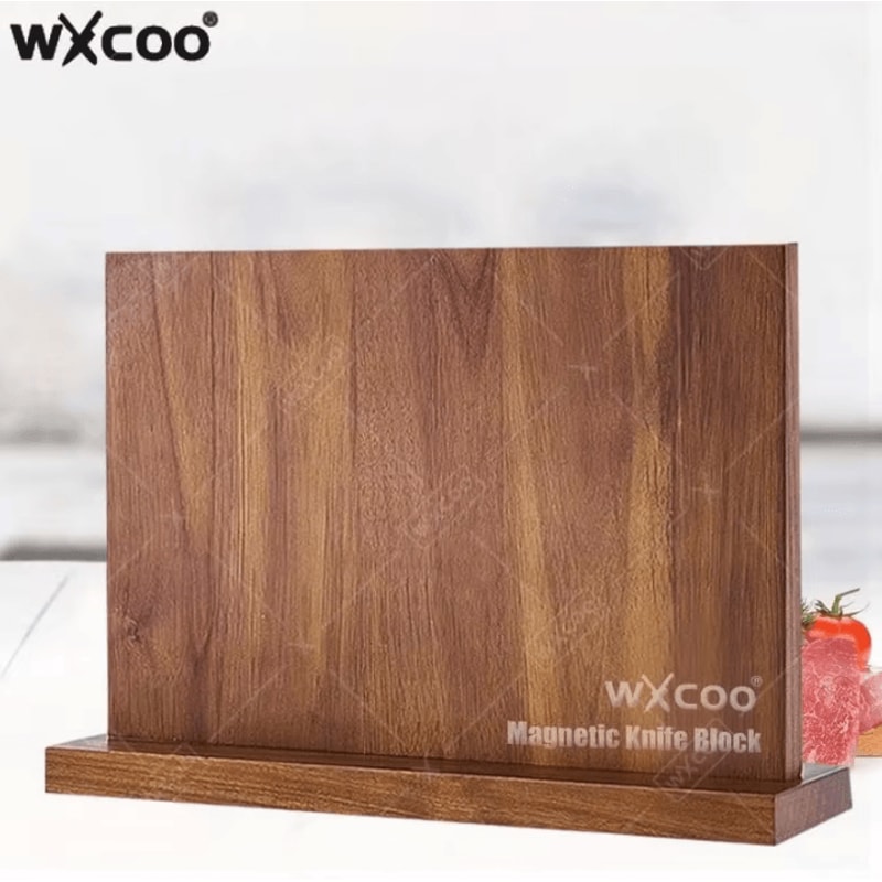 WXCOO Acacia Wood Magnetic Knife Block Holder 0