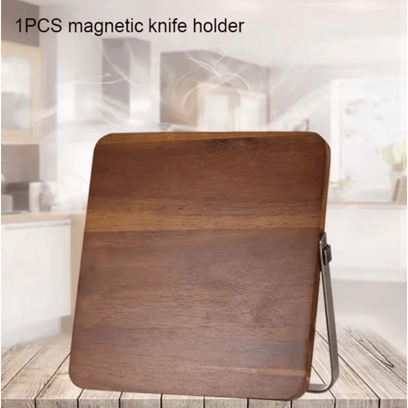 WXCOO Acacia Wood Magnetic Knife Block Holder 6