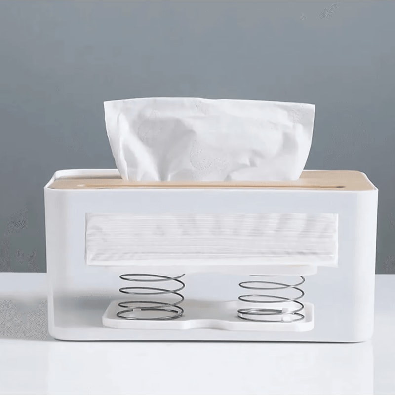 Automatic Lift Tissue Box Spring Holder Organizer For Kitchen Car 0